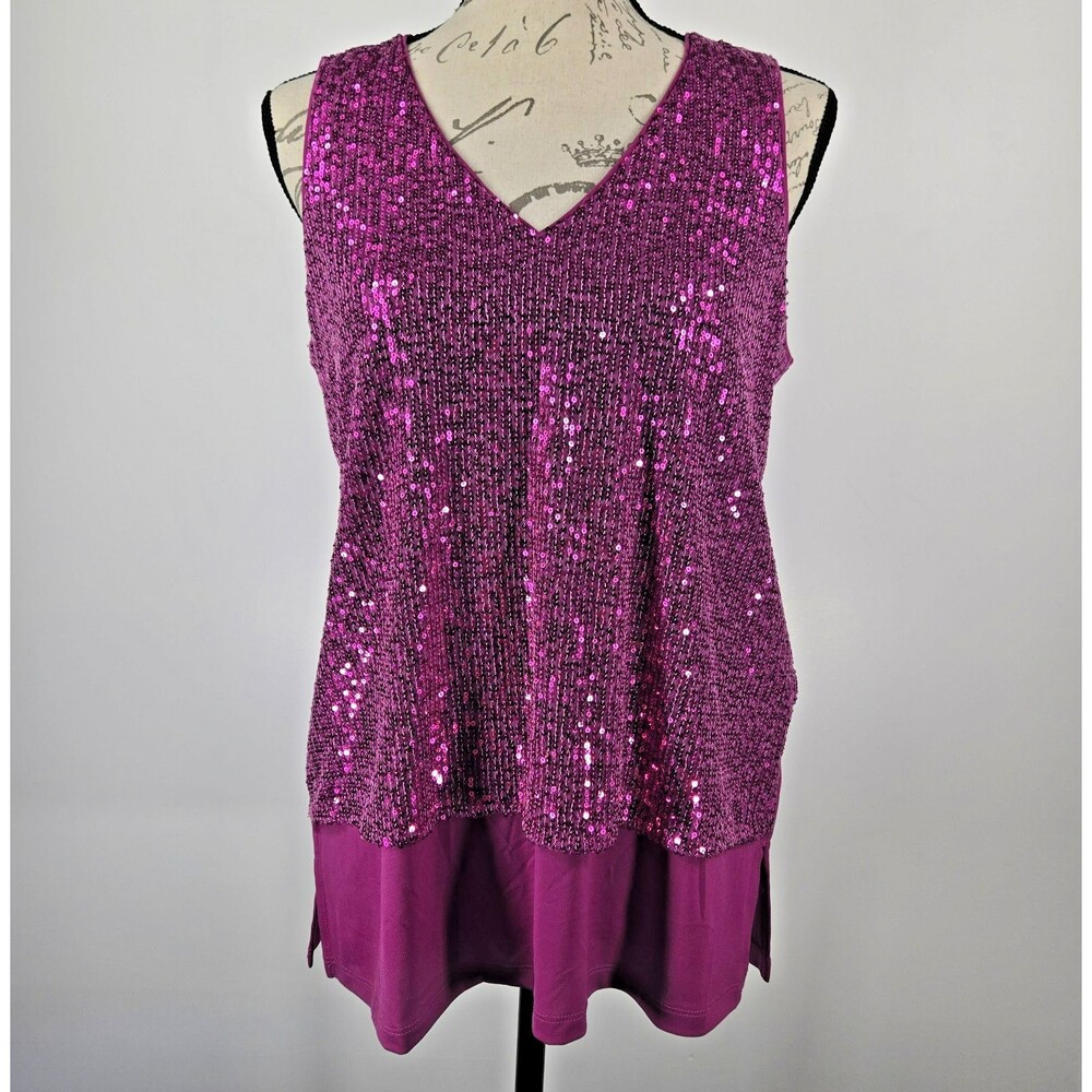 Michael Kors Women's Size Small Pink Sequin Tank Top